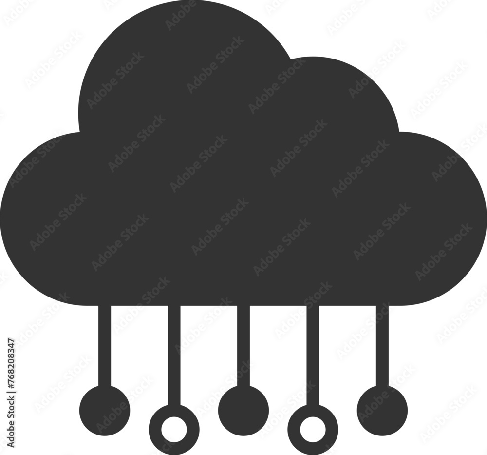 Poster technology icon vector cloud computing connection. big data global server. line design symbol.
