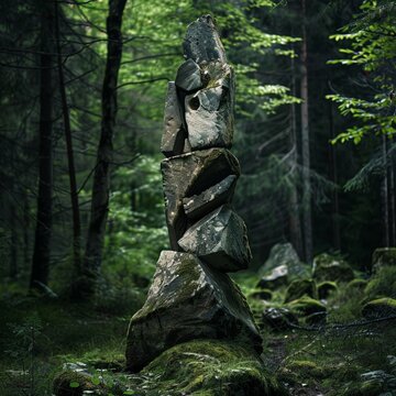 totem in the forest.
