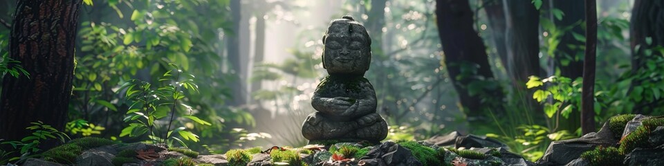 Obraz premium totem in the forest.