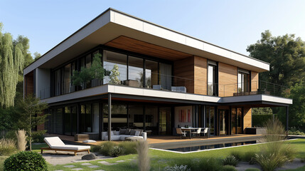 Fototapeta premium Passive house means that it is self-sufficient. It lives its own life, practically independent of external resources.