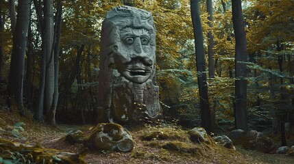 totem in the forest.