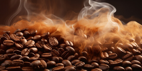Coffee beans are roasted - obrazy, fototapety, plakaty