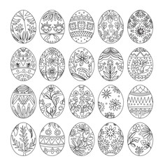 Easter eggs set coloring page