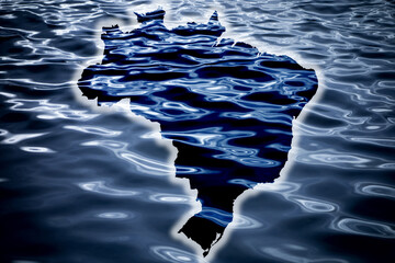 Flood in Brazil, country borders on water