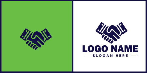 handshake logo icon vector for business brand app icon deal people friendship partnership cooperation business teamwork trust logo template