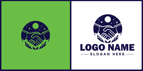 handshake logo icon vector for business brand app icon deal people friendship partnership cooperation business teamwork trust logo template