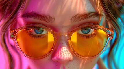 Woman wearing sunglasses in pop art style