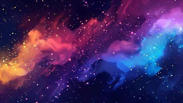 Abstract colorful background with space and stars. Vector illustration for your design