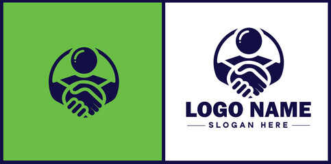 handshake logo icon vector for business brand app icon deal people friendship partnership cooperation business teamwork trust logo template