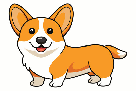 cute corgi dog vector illustration