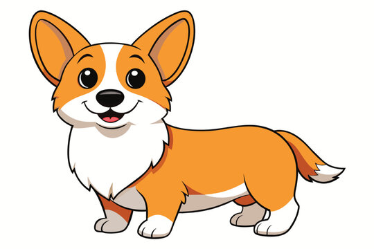 cute corgi dog vector illustration