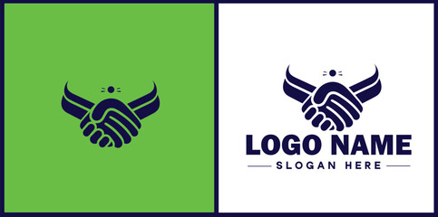 Obraz premium handshake logo icon vector for business brand app icon deal people friendship partnership cooperation business teamwork trust logo template