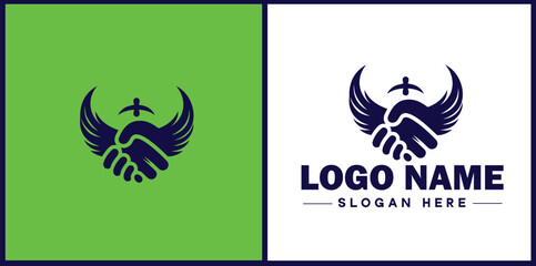 handshake logo icon vector for business brand app icon deal people friendship partnership cooperation business teamwork trust logo template