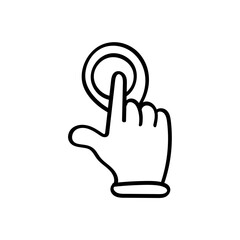 Hand Drawn flat icon for double tap