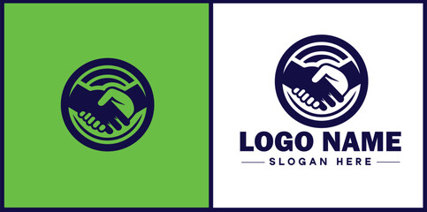 handshake logo icon vector for business brand app icon deal people friendship partnership cooperation business teamwork trust logo template