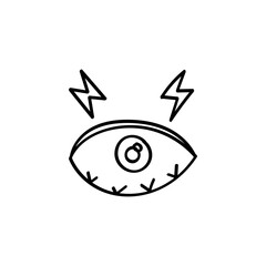 Hand Drawn flat icon for dry eyes