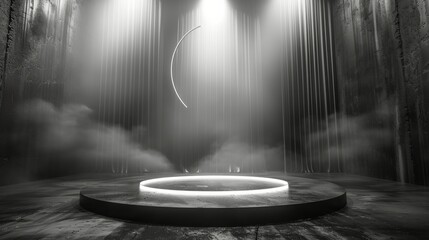 Stage With Central Circular Light - obrazy, fototapety, plakaty