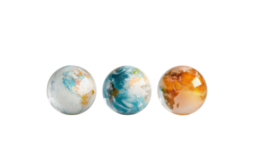 The globe as a glass sphere, isolated on a transparent background, Generative AI