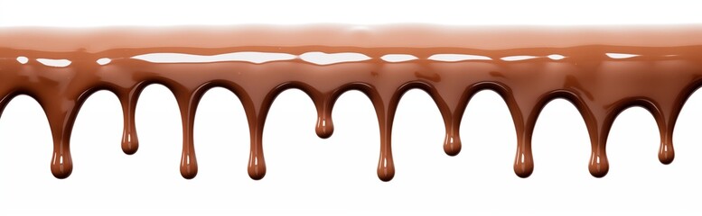 A close-up image of dripping chocolate, perfect for confectionery and baking