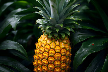 Tropical, Juicy Pineapple . Generated AI - obrazy, fototapety, plakaty