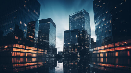 Fototapeta na wymiar Abstract business and finance background. Modern urban business district