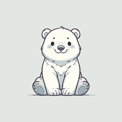 A cute polar bear illustration in vector format.