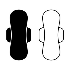 Feminine hygiene pad icon isolated on white background. Hygiene sanitary one drop napkin product symbol vector icon for website or mobile app.