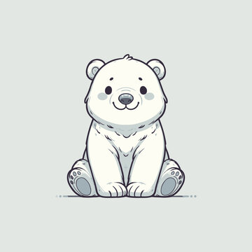 A cute polar bear illustration in vector format.