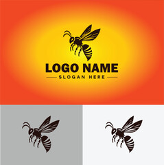 hornet bee logo icon vector for business brand app icon hornet bee logo template - obrazy, fototapety, plakaty