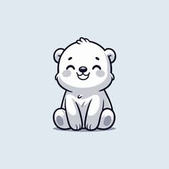 A charming polar bear depicted in vector art.