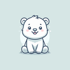 Vector graphic of a lovable polar bear.