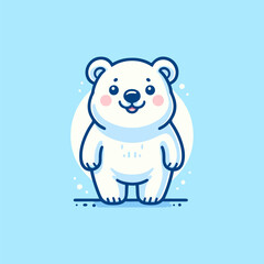 A cute polar bear illustration in the form of a vector image.
