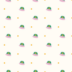 a colorful wallpaper with a green and yellow hat and yellow background.