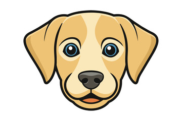 Vector of a dog head(Labrador Retriever) on white background vector illustration
