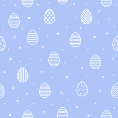 Seamless pattern with Easter eggs in modern style. Background for card, invitation and poster. Vector illustration
