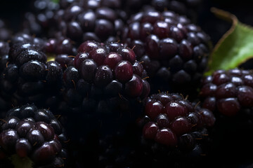 Dark, Juicy Blackberries . Generated AI