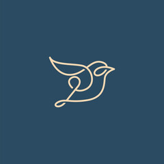 abstract colorful hummingbird vector line art, colibri wall art design, minimal bird line logo icon illustration isolated on white background