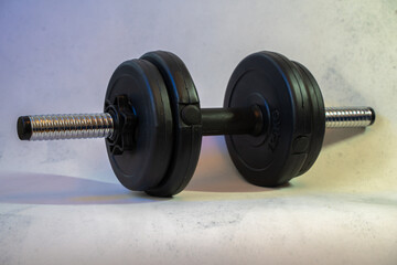 sports equipment, dumbbells for strength training, heavy weights, gym and fitness