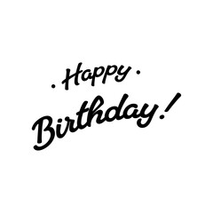 Happy Birthday, text. Calligraphy lettering. Modern design with calligraphic inscription. Vector typography.