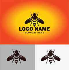 Hoverfly bee logo icon vector for business brand app icon Hoverfly bee logo template