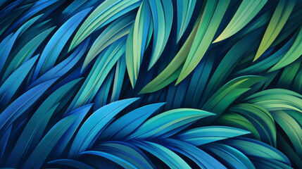 Dreamlike Palm: Blue and Green Gradient Surreality
