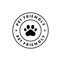 Obraz premium Pet Friendly sticker, label or emblem. Best Pet Friendly icon vector for product packaging design element. Vector isolated in flat style.
