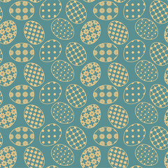 Seamless decorative pattern with Easter eggs holiday wallpaper festive background art decor design for textile, paper 