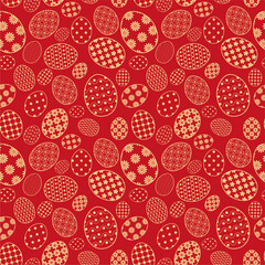 Seamless decorative pattern with Easter eggs holiday wallpaper festive background art decor design for textile, paper 