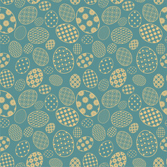 Seamless decorative pattern with Easter eggs holiday wallpaper festive background art decor design for textile, paper 