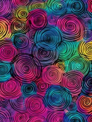 Fototapeta premium A vibrant multicolored background with various-sized circles in different colors and patterns
