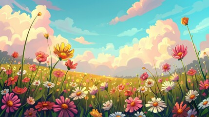 Fototapeta premium field with flowers.