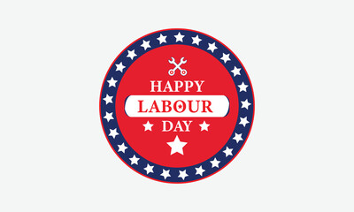 Happy labour day logo USA , United States flag - labor day 