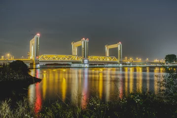 Fotobehang hdr picture botlek bridge over river © Stefan