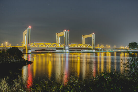 hdr picture botlek bridge over river